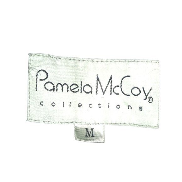 Pamela McCoy Womens Genuine Leather Trench Coat Black Mink Style Fur Collar M - Picture 5 of 7